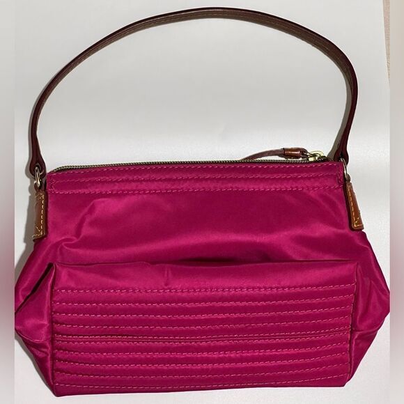 VINTAGE DOONEY & BOURKE DARK PINK Y2K PURSE / SHOULDER BAG - Picture 2 of 4